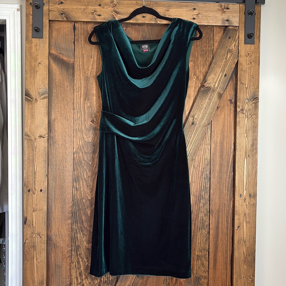 Cowl Neck Velvet Dress